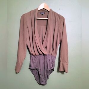 Topshop Long Sleeve Olive Green Bodysuit – Women’s US 2